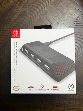 PowerA 4Port Hi-Speed USB Hub for Nintendo Switch, USB 2.0, 6 ft. USB Cable N185